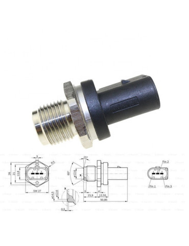 Capteur pression carburant rail remplace Bosch 0281006245 BMW M550d M50d