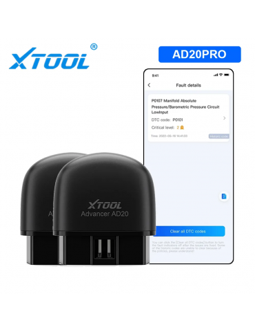 XTOOL AD20 PRO Scanner de Diagnostic OBD2, lecteur de Code ELM 327 avec fonction HUD, Scanner automatique